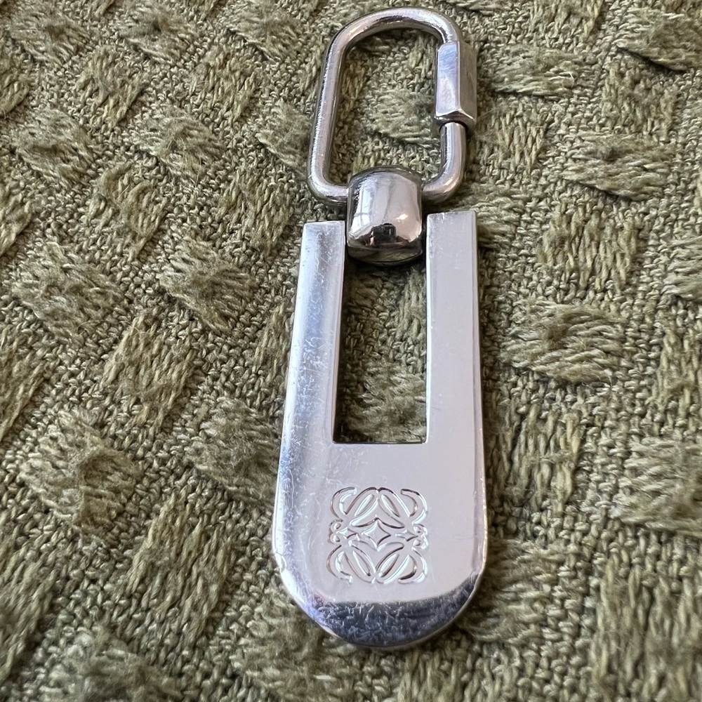 Loewe silver tone Anagram keychain
